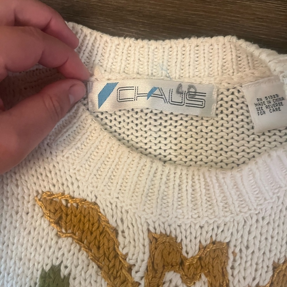 Vintage Cottagecore Coquette Oversized Chunky Knit Sweater Size Large - Picture 7 of 9
